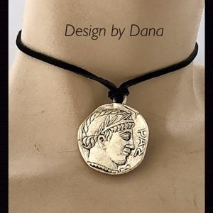 Roman-Coin-Paz-Statement-Choker-Ant-Silver-Suede-