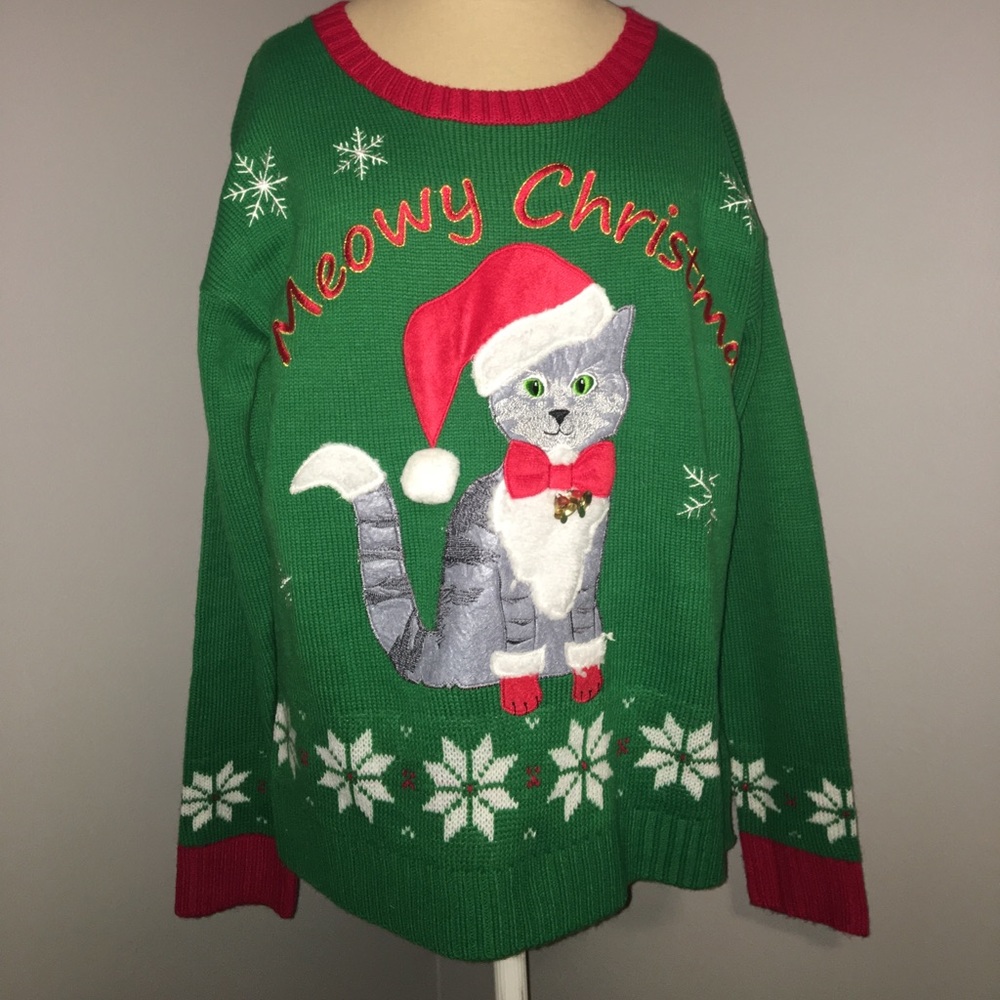 MEOWY CHRISTMAS 🐱 Cute Ugly Christmas Sweater!