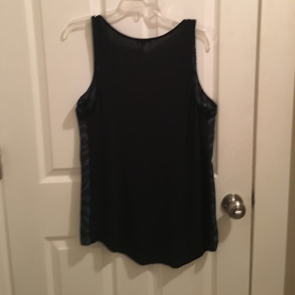 Express Dark Green and Black Zebra Strip Tank EUC - Picture 2 of 2