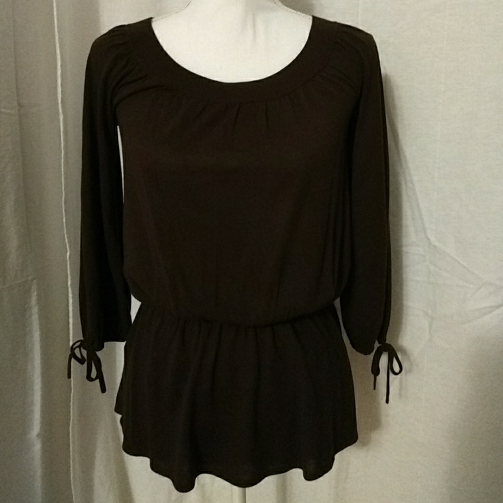 NWOT Chocolate Brown Peplum Blouse