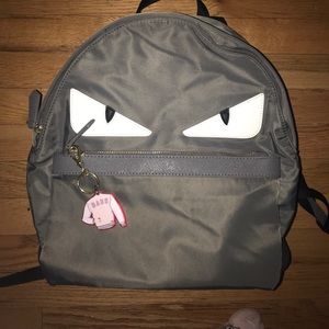 Monster backpack! Used 1x grey! With free keychain