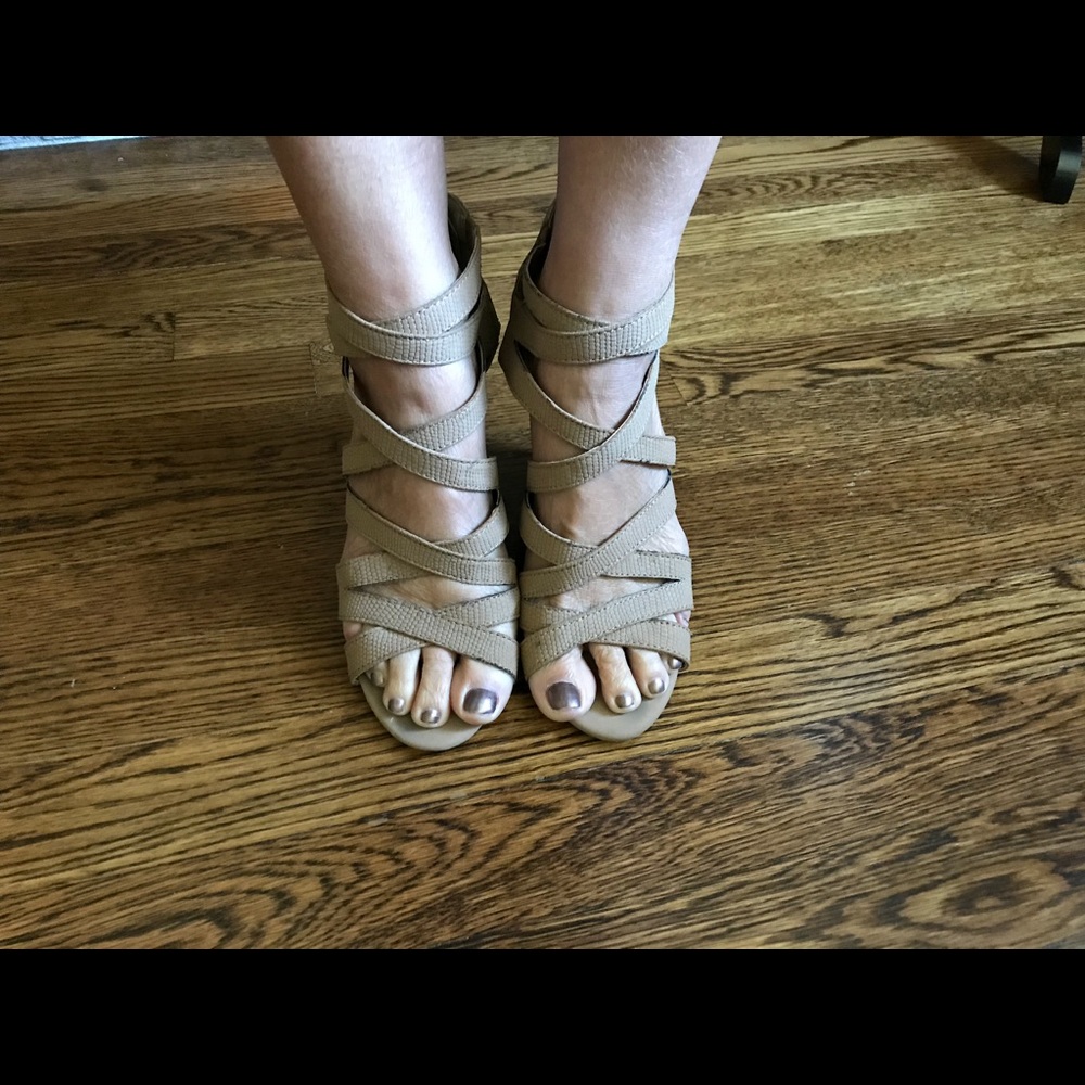 Bebe Strappy wedge heel