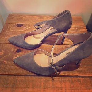 Grey modern Mary Jane heels