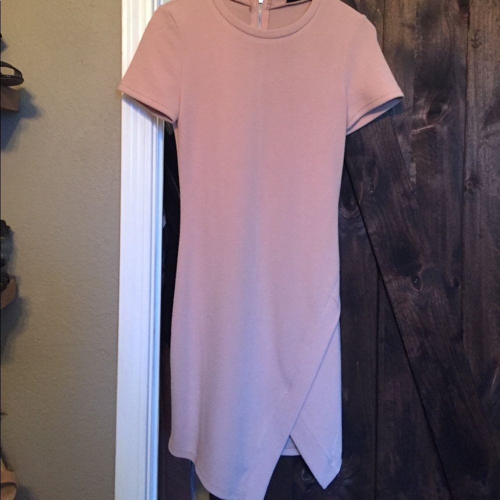 Blush dress bought at a boutique on Melrose.