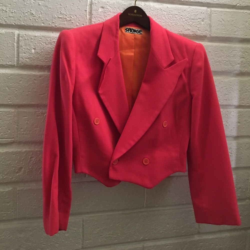 Sprouse Cropped Coral Blazer