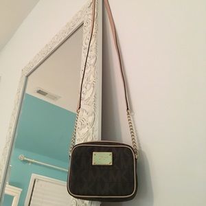 Brown Michael Kors JetSet Cross body