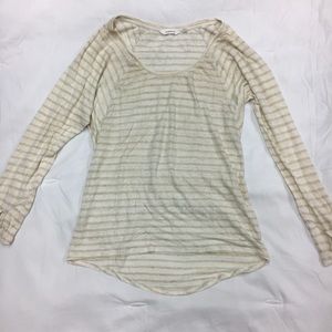 Athleta cream striped tunic Medium