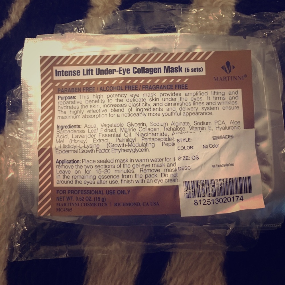 NWT 🖤Intense Under-Eye Collagen Mask (5) Martinni