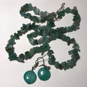 Nephrite Jade set earrings and necklace Never worn