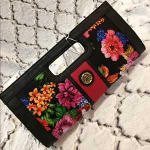 Floral purse clutch multicolor brand new