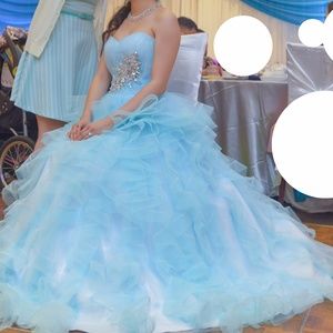 Dreamy Light Blue Tulle Ball Gown