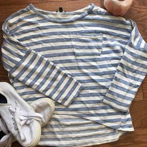 Cropped sweater with quarter sleeves