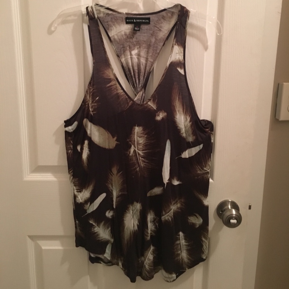 Rock & Republic Brown and Green Tank Top NWT - Picture 1 of 2