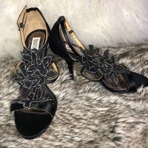 Badgley Mischka Crystal floral heels