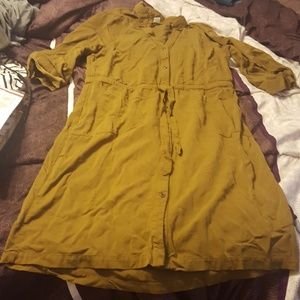 2/$12 Mustard olive shirt dress