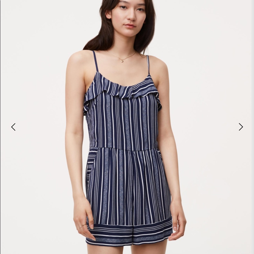 Loft Ruffle Striped Romper