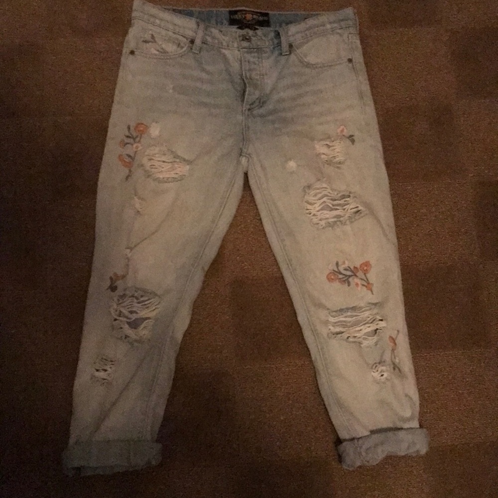Destressed jeans