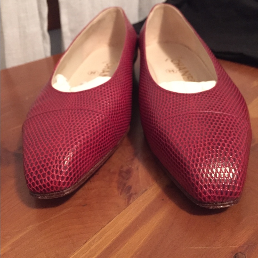Chanel snakeskin Flats