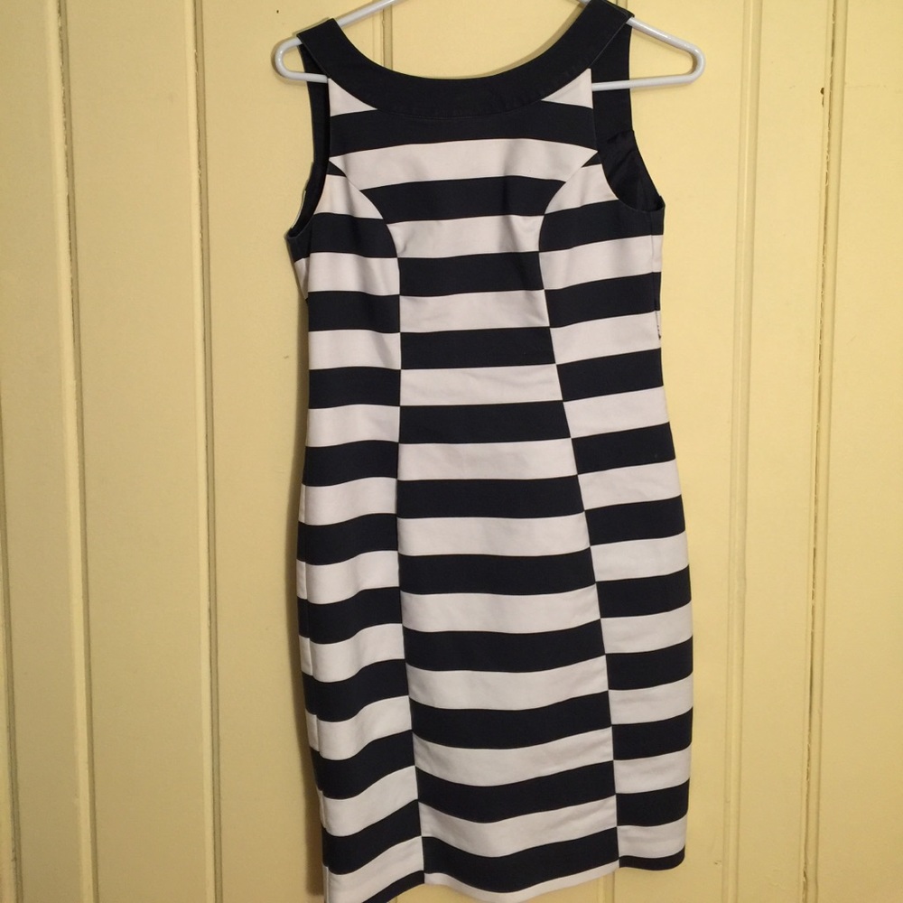 Dark navy blue and white Dress