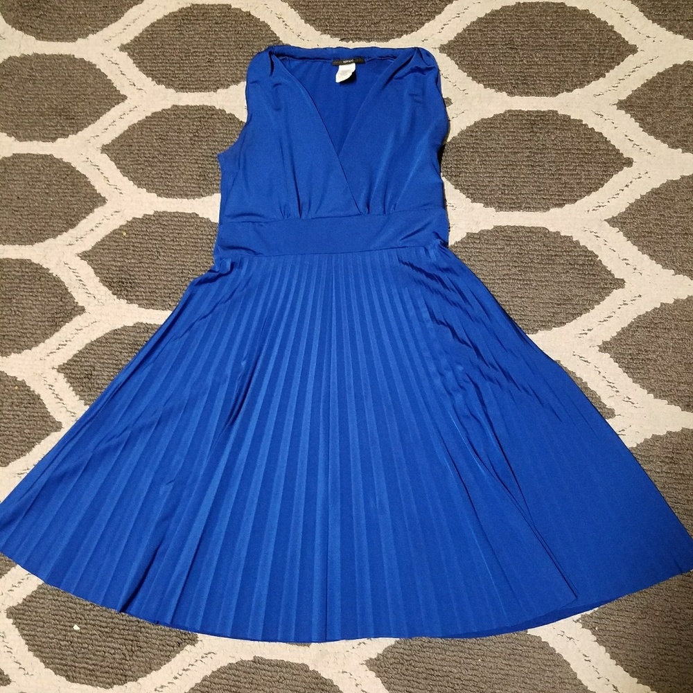 Blue Pleated Dress