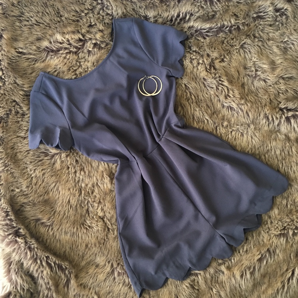 Scalloped Hem Romper