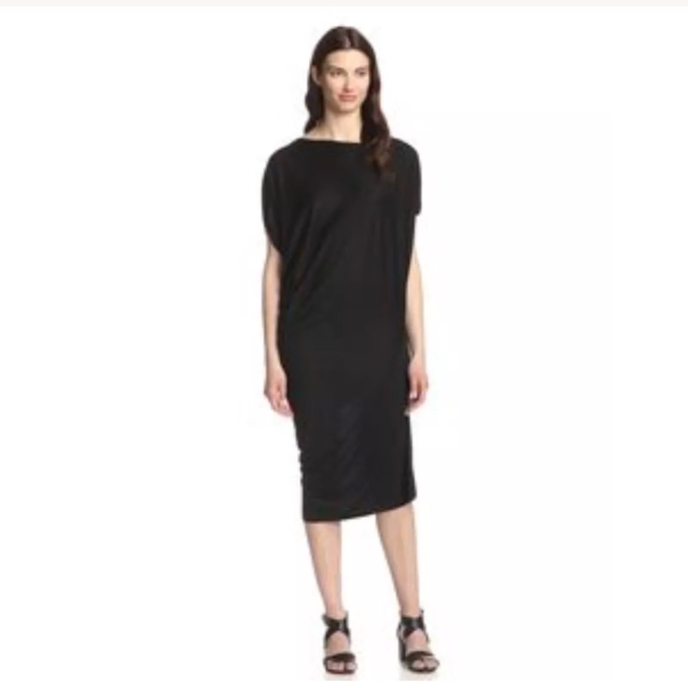 NWT Whim Draped Midi Dress in Black, Size Medium