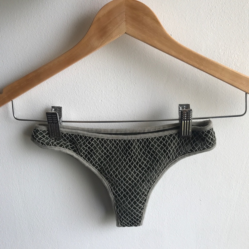 Cheeky mesh bikini bottom.
