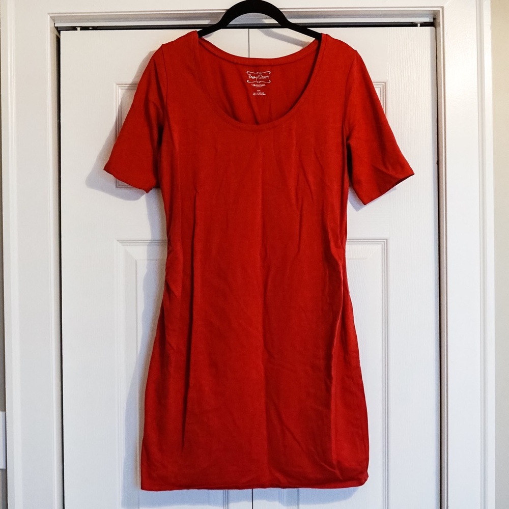Motherhood maternity medium red pink shirt dress