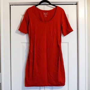Motherhood maternity medium red pink shirt dress