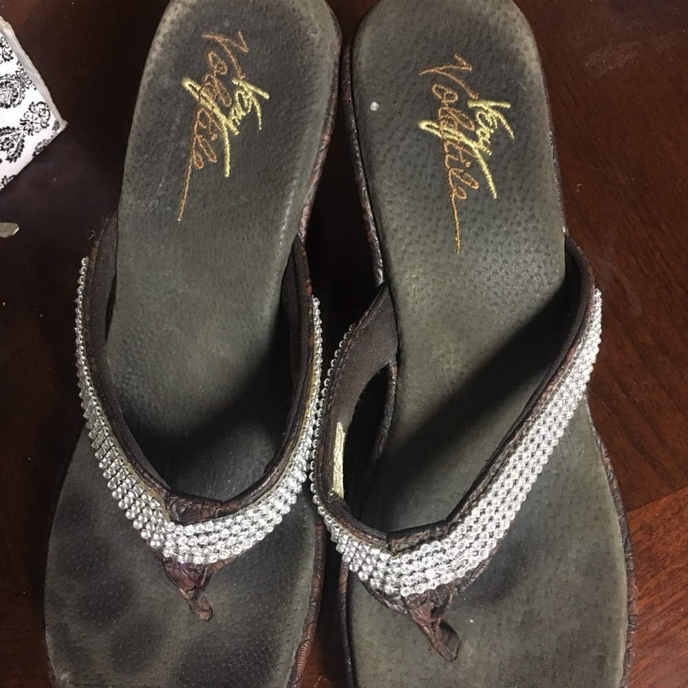 Very Volatile Rhinestone Wedge FlipFlops
