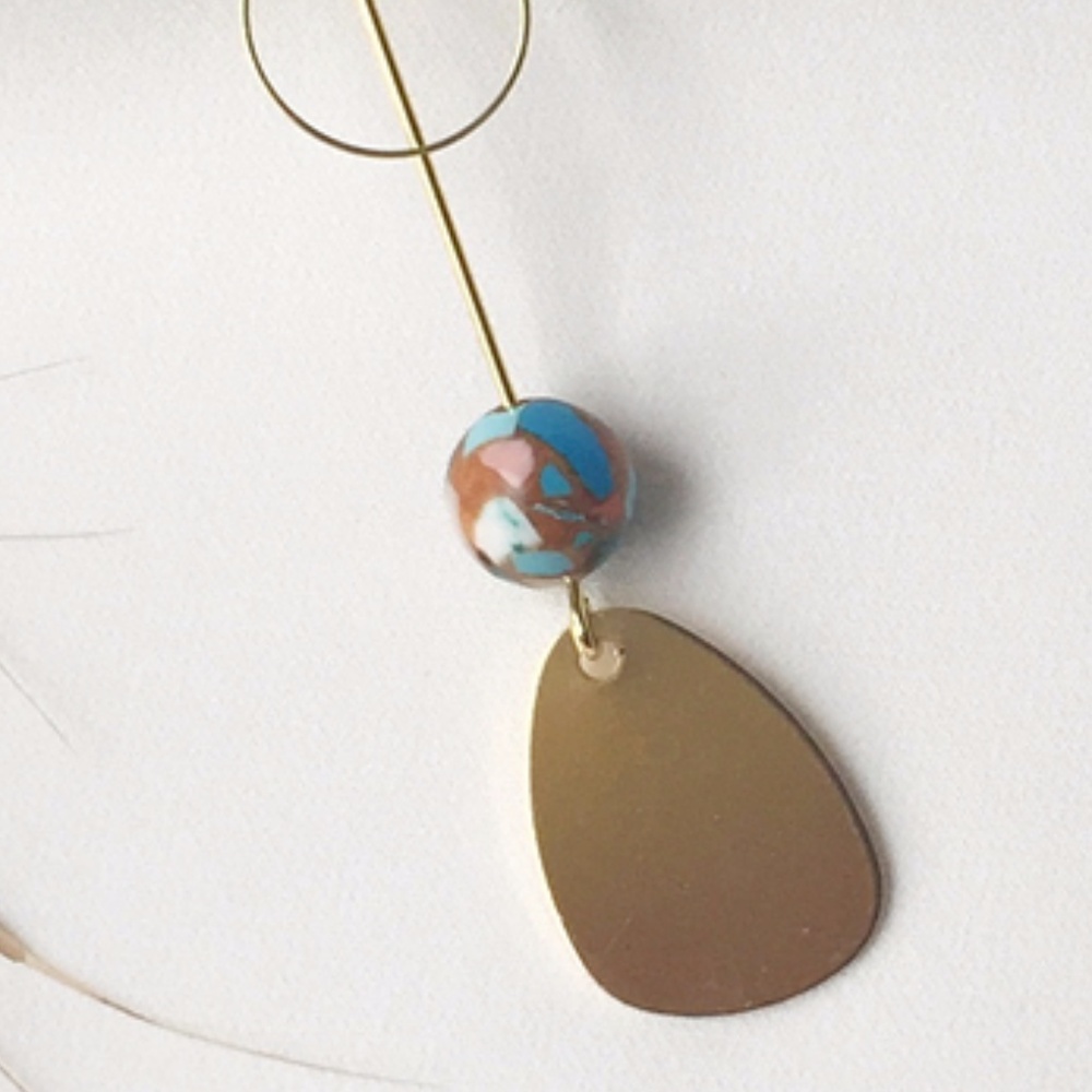 Original Design Handmade Brass Wire Earrings - Picture 5 of 7