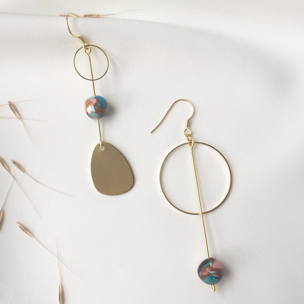 Original Design Handmade Brass Wire Earrings - Picture 7 of 7