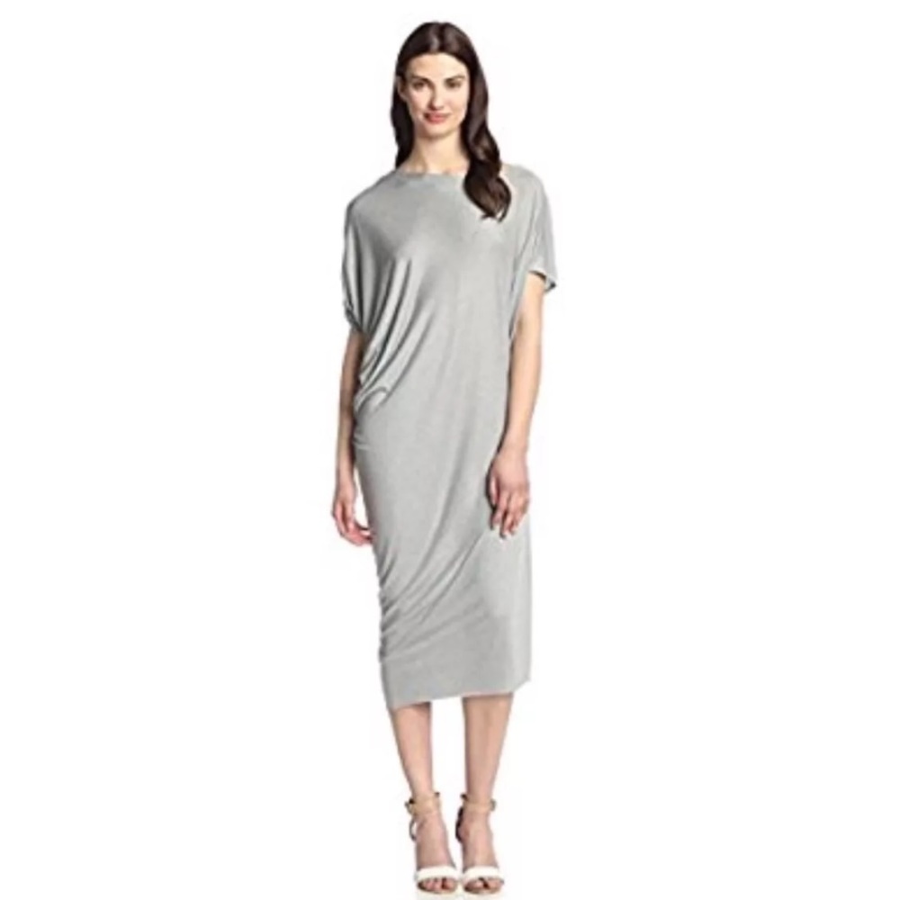 NWT Whim Draped Midi Dress in Beige, Size Medium