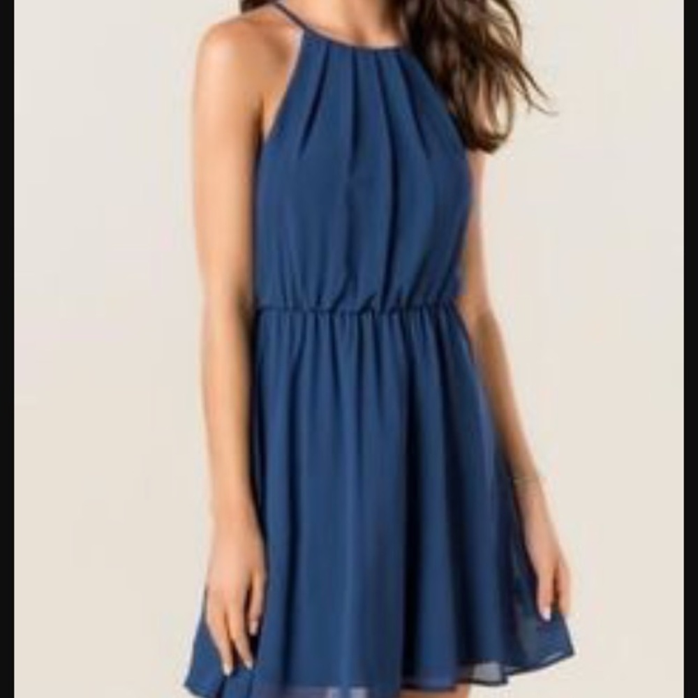Lush Navy Blue Sleeveless Dress