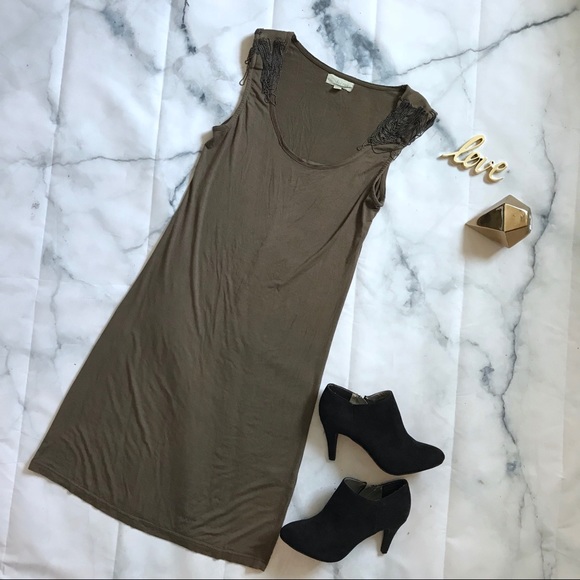 Alythea Dresses & Skirts - Alythea Olive Metal Embellished Dress