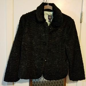 Gap Crop Faux Curly Lamb Coat.