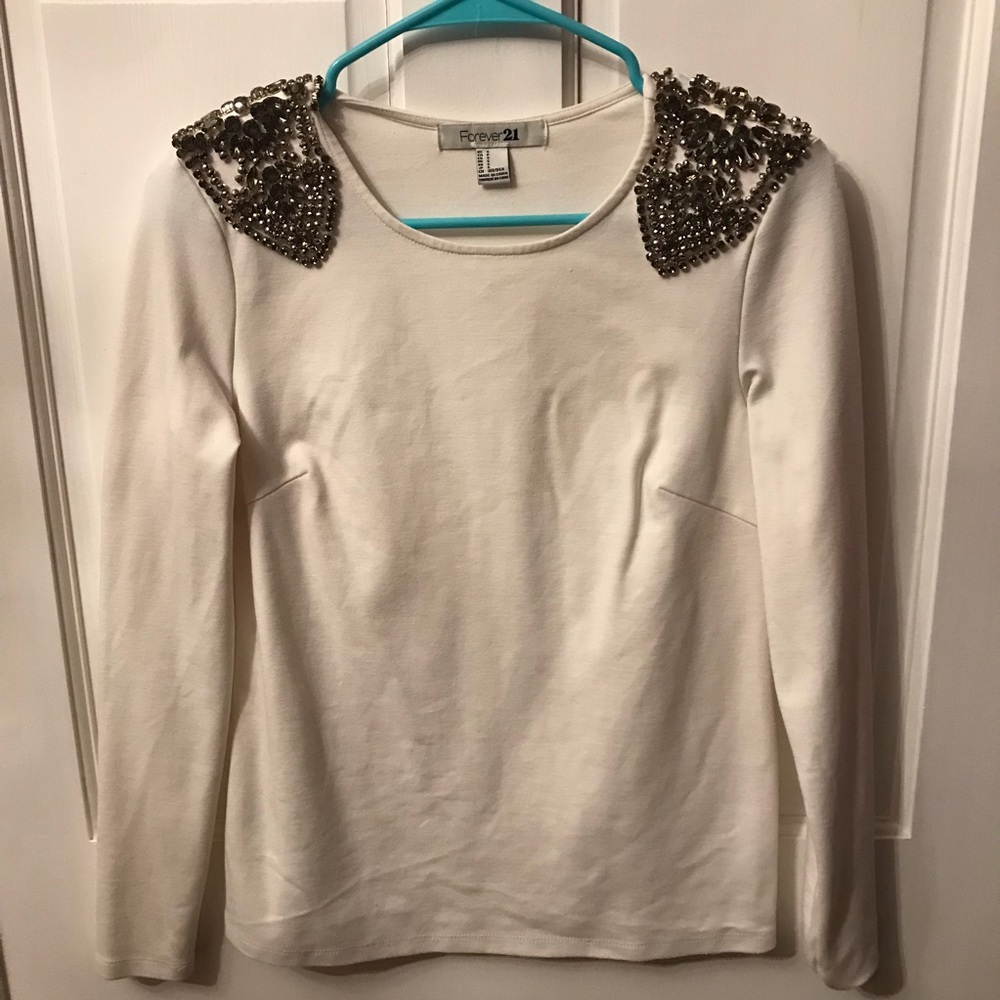 Forever 21 Bejeweled Cap Long Sleeves