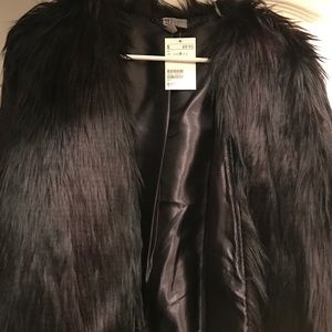 Black with dark purple faux fur H&M jacket
