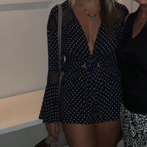 Adorable tie front romper