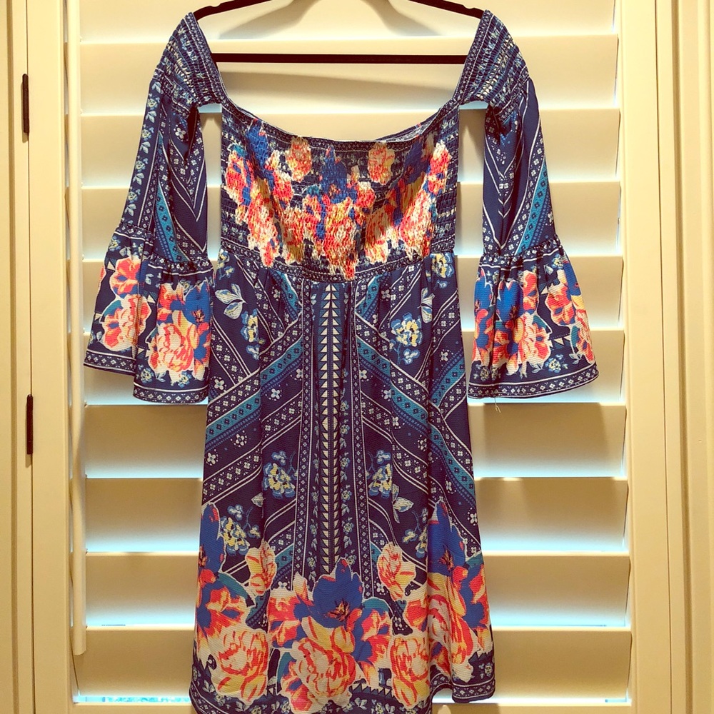 Flying Tomato Blue Floral Dress