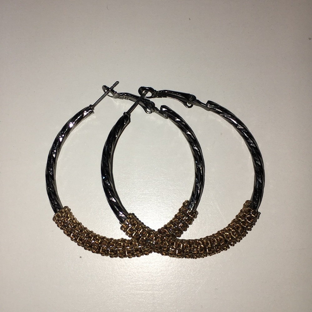 SILVER AND GOLD HOOPS