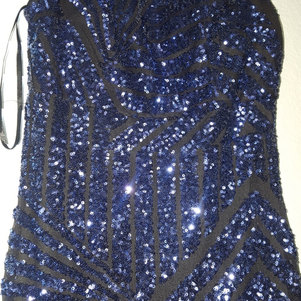 Navy sequence gown