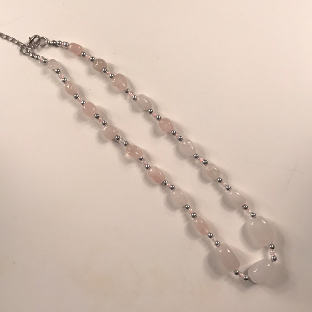 Light pink and silver necklace