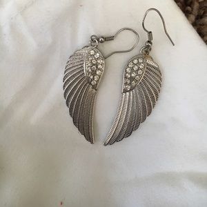 Silver wing earrings