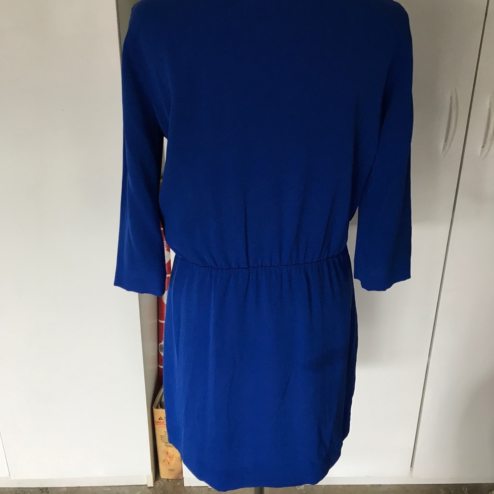 Diane von Furstenberg Blue Silk Draped Dress - Picture 3 of 6