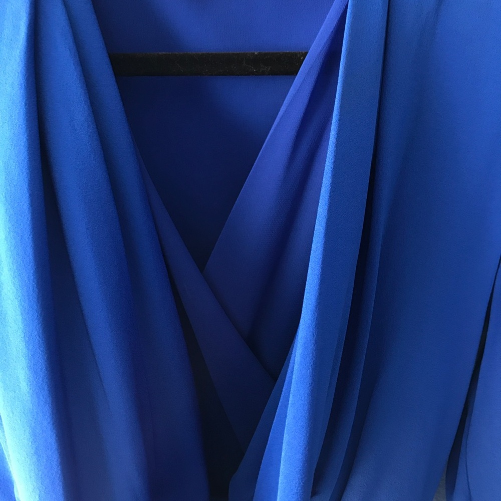 Diane von Furstenberg Blue Silk Draped Dress - Picture 5 of 6