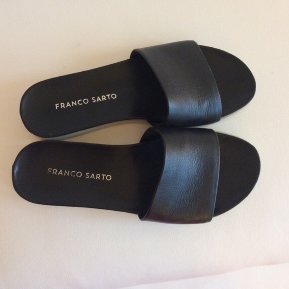 FRANCO SARTO MODERN BLACK SLIDES