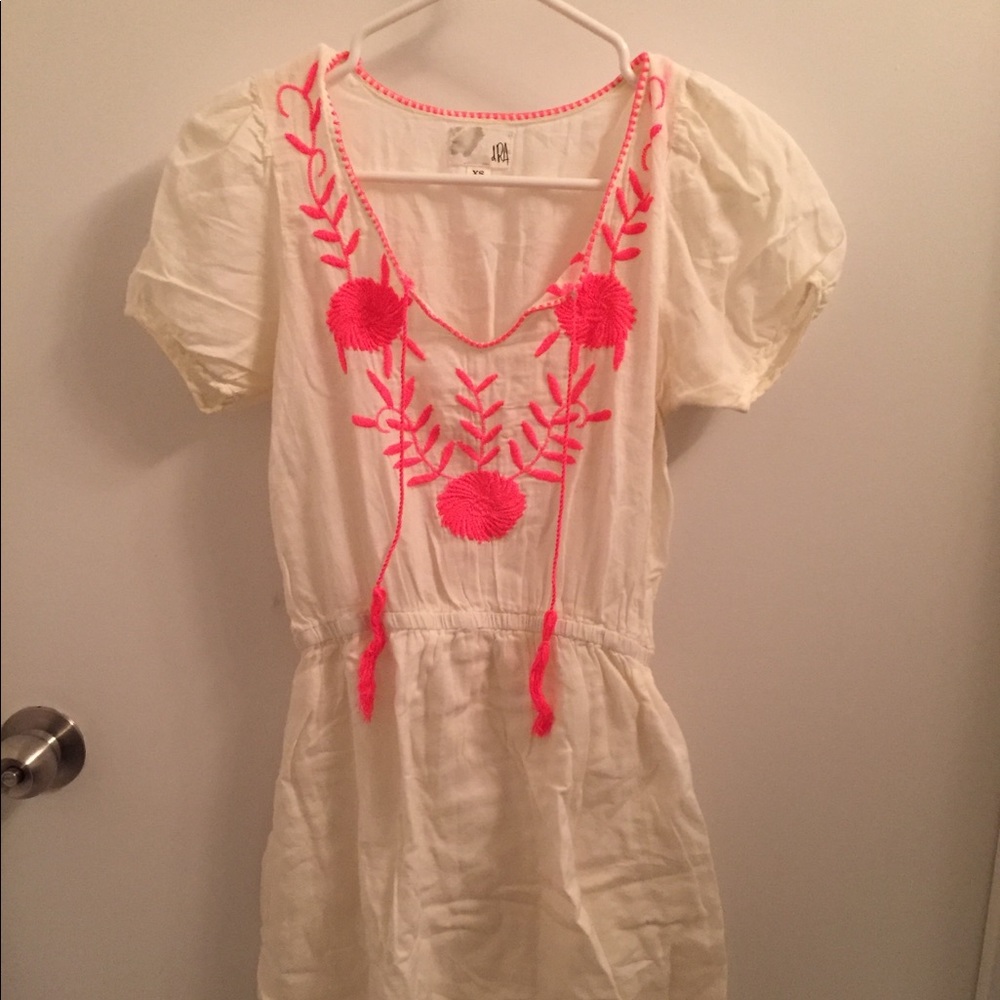 Beautiful pink and white cotton cover up.