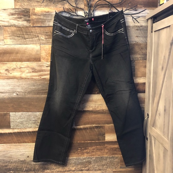 torrid Denim - TORRID black jeans with silver stitching