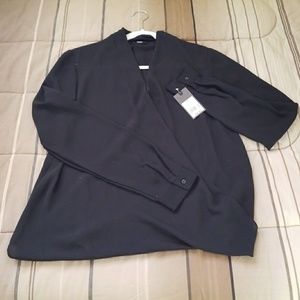 Mossimo Black Sheer Wrap Blouse